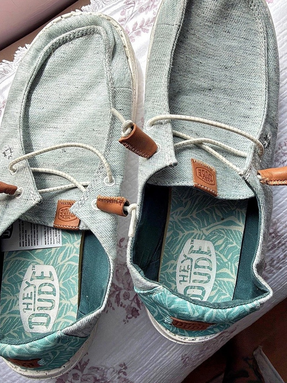 Hey Dude Wendy Espadrille Retro Palm Green Sneakers